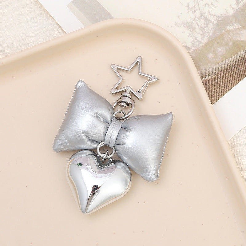 Wholesale New Cotton Leather Bow Mobile Phone Pendant High-end Sense Bag Keychain Hanging Women